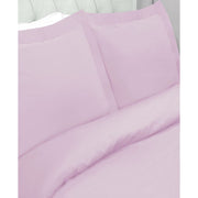 Superior Cotton Percale 300 Thread Count Lightweight Duvet Cover Set, Solid Lilac, Full/Queen