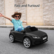 Outfunny Audi-TT RS Kids Ride On Car, Licensed Audi TT 12V Electric Car Toy with Remote, LED Light - Black