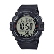 Casio Large LCD Digital Watch Black - 10 Year Battery, 1/100 Second Stopwatch, 100 Meter Water Resistant, LED Light - AE1500WH-1AVKC