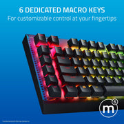Razer BlackWidow V4 X Mechanical Gaming Keyboard, Yellow Linear Switches, 6 Macro Keys, Chroma RGB Lighting, Doubleshot ABS Keycaps, Roller and Media Keys, Fortnite Edition