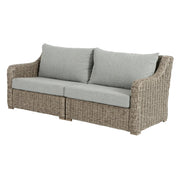 Better Homes & Gardens BH5708811816080 Bellamy Outdoor 1 Piece Sofa, Gray Wicker/Gray Cushion