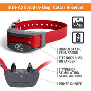 SportDOG SDR-AXS FieldTrainer 425XS Add-A-Dog Collar for Stubborn Dogs - Additional, Replacement, or Extra Collar for Your Remote Trainer - Waterproof and Rechargeable with Tone, Vibration, and Shock