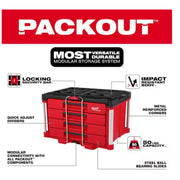 Milwaukee 48-22-8444 22 in. Modular 4-Drawer Tool Box with Metal Reinforced Corners, Red