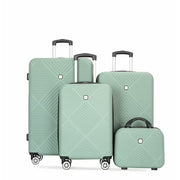 Tripcomp 2302-4Olive Green Luggage Sets 4 Piece Suitcase Set (14/20/24/28)Hardside Suitcase with Spinner Wheels Lightw