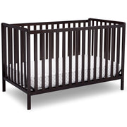Delta Children Heartland 4-in-1 Convertible Baby Crib, Dark Chocolate, Adjustable Mattress Heights, Wood Construction, 555140-207