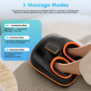 VAULOOM Foot Massager with Heat, Shiatsu Foot Spa with 6 Airbags and 29 Massage Nodes, Adjustable Heat, Wireless Remote, Fits Feet Up to 13 in, Black