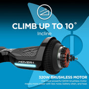 Hover-1 H1-AXL-BLK Axle Hoverboard 7MPH Top Speed, 3MI Range, LED Headlights & Wheels, Easy to Learn for Kids/Youth, Black