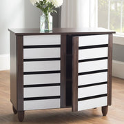 Wholesale Interiors Baxton Studio Gisela Oak and White 2-Tone Shoe Cabinet with 2 Doors