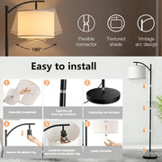 Elemore Home Standing Floor Lamp With Remote Control and 3 Color Temperatures