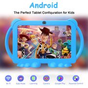 HDTABLET Kids Tablet, 7 Inch Android 14, 4GB RAM, 32GB Storage, 1TB Expandable, Parental Control, IPS Screen, Dual Camera, Shockproof Case, Pink