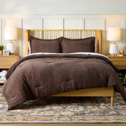 Better Homes & Gardens Full/Queen Comforter Set, Heavyweight Warmth, Brown Rippled Chenille, 3-Piece