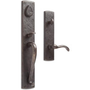 Tubular Dummy Door Entry Set - Left Hand - Bronze - Lever Handle - Escutcheon 3