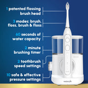 Waterpik Sonic-Fusion 2.0 Professional Flossing Electric Toothbrush with Water Flosser Combo, White, SF-04W030-1