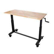 WorkPro 48-Inch Rolling Adjustable Workbench, Heavy-Duty Steel Frame, Rubber Wood Worktop, Adjustable Height 29-38 in, 400 lb Capacity, 42770