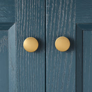 No No 10 Pack Gold Cabinet Knobs, Brushed Brass Finish, Zinc Alloy Round Drawer Handles