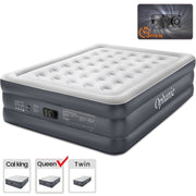 Ophanie AMH3V125 Queen Air Mattress 18-Inch Elevated Inflatable Bed with Built-In Electric Pump Dark Gray