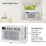 Ktaxon 14000BTU 115V Window Air Conditioner With Wi-Fi and Eco Mode for Medium Rooms, White