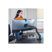 Ergotron HX Desk Mount Heavy Duty Monitor Arm, Matte Black, Single Display, Supports Up to 49 in Screens, 42 lb Load Capacity, VESA 75x75 to 200x200, 45-475-224