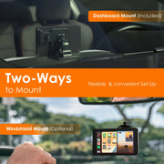 Rexing CPDUO-7 Wireless CarPlay/Android Auto Receiver with 4K Dash Cam, 1080p Rear Camera, GPS, Bluetooth, 32GB Card