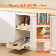 KFFKFF Pull-Out Cabinet Organizer, Wood, Soft-Close Slide-Out Drawer, Black, 14 in W x 21 in D