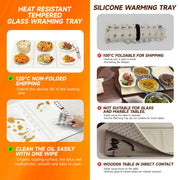 PINSAl Electric Hot Plate Food Warming Tray, Adjustable Temperature up to 120C, Metal Foldable Portable Design, Splicing up to 5 Trays, 5 in Height, AYS-PJS100/4