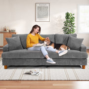 Neche SC002 83'' 3 Seater Upholstered Corduroy Sofa, Gray