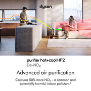 Dyson Purifier Hot+Cool HP2 De-NOx Air Purifier with HEPA H13 Filtration, White/Gold