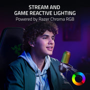 Razer Seiren V3 Chroma USB Condenser Microphone, Supercardioid, Tap-to-Mute Sensor, RGB Lighting, Quartz Pink