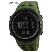 SKMEI 1251 Men Military Digital Sports Watch, Waterproof 50m, Alarm, Backlit, Black Gold Red