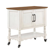 The Pioneer Woman PWS336158813031 Two-Tone Kitchen Cart Made With Solid Wood Frame, White