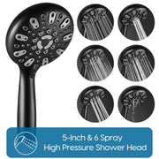 ROSYNEY Shower and Tub Faucet Set - with Tub Spout (Valve Included), Black Shower Head and Handle Set with Handheld,Matte Black
