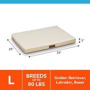 Vibrant Life Large Orthopedic Foam Dog Bed, Tan, 35 in x 25 in