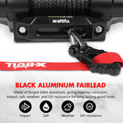 X-BULL Electric Winch, 6000LBS Capacity, IP68 Waterproof, 12V 1.3 HP Motor, 2 in 1 Wired and Wireless Remote, Synthetic Rope, Off-Road ATV UTV Boat