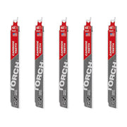Milwaukee 48-00-5502 9 in. 8 TPI TORCH Carbide Teeth Thick Metal Cutting SAWZALL Reciprocating Saw Blade (5-Pack)