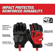 Milwaukee 48228753 Impact Demolition Gloves, XL, Black/Red