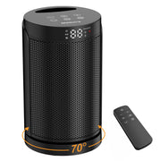 Meibors Portable Electric Radiant Heater, 1500W, LED Display, 3 Heating Modes, ECO Temperature Control, Remote Control, Oscillating, Black, PTC-150A