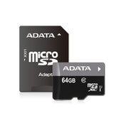 ADATA AUSDX64GUICL10-RA1 Premier 64GB microSDHC Memory Card Class 10 UHS-I U1 with SD Adapter