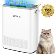 KNKA HEPA Air Purifier for Large Rooms up to 3500 Sq.ft, H13 True HEPA Filter, Activated Carbon, PM2.5 Air Quality Monitor, Turbo and Auto Modes, Essential Oil Diffuser, Ultra-Quiet
