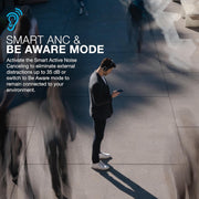 JLab JBuds Lux ANC Wireless Over-Ear Headphones, Hybrid Active Noise Cancelling, 70 Hour Battery, Cloud Foam Earcups, Gray