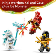 LEGO NINJAGO Kai and Cole's Combiner Vehicles Building Set, Transforming Off-Road Buggy and Motorcycle with 3 Minifigures, Ages 7+, 71864