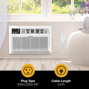 Whirlpool WHAT142-HAW 14,000 230V Air Conditioner with Supplemental Heat, Dehumidifier and Remote, Wall AC Unit for Apartment, Living Large Rooms up to 700 Square Feet in White, 14000 BTU