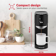 Holstein Housewares 2-In-1 Single Serve Pod and Ground Coffee Maker, Dual Brew, Reusable Mesh Filter, 14 oz Water Tank, Black