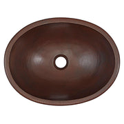 ECOSINKS BOU-1713BC Oval Handmade Solid Copper Undermount Sink, Aged Copper