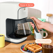 Made By Gather Beautiful 12-Cup Programmable Drip Coffee Maker, White Icing, Glass Carafe, 1200W Brewing System, 29456
