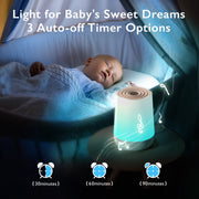 Momcozy Baby Sound Machine with Night Light, 34 Soothing Sounds, Adjustable Brightness, Rechargeable, Blue, WN002-WH00BA