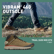 Danner 61257 Trail 2650 Mid Suede GORE-TEX Hiking Boots for Men, Dusty Olive, 10M
