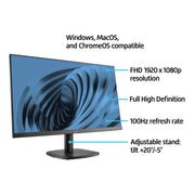 Onn 24in FHD Bezelless Monitor, 1080p IPS LCD, 144Hz Refresh Rate, 4ms Response Time, Anti-Glare, HDMI and VGA Connectivity, 100162751