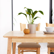 Susuzi 47in Solid Oak Dining Table, Mid-Century Modern Wood Kitchen Table, Natural Finish