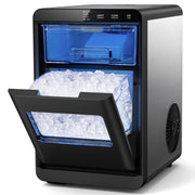 Snowyermine Countertop Nugget Ice Maker, 44 lbs Daily Output, Self-Cleaning, Touch Controls, Black Stainless Steel, HMSS06N1A007