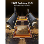 Lemorele Wireless HDMI Extender Kit, Transmitter with 4 Receivers, 1080P 60Hz HD, 656ft Range, 5G Wireless Video Transmission, Plug and Play